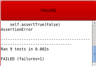 GUI Test Runner: Failure